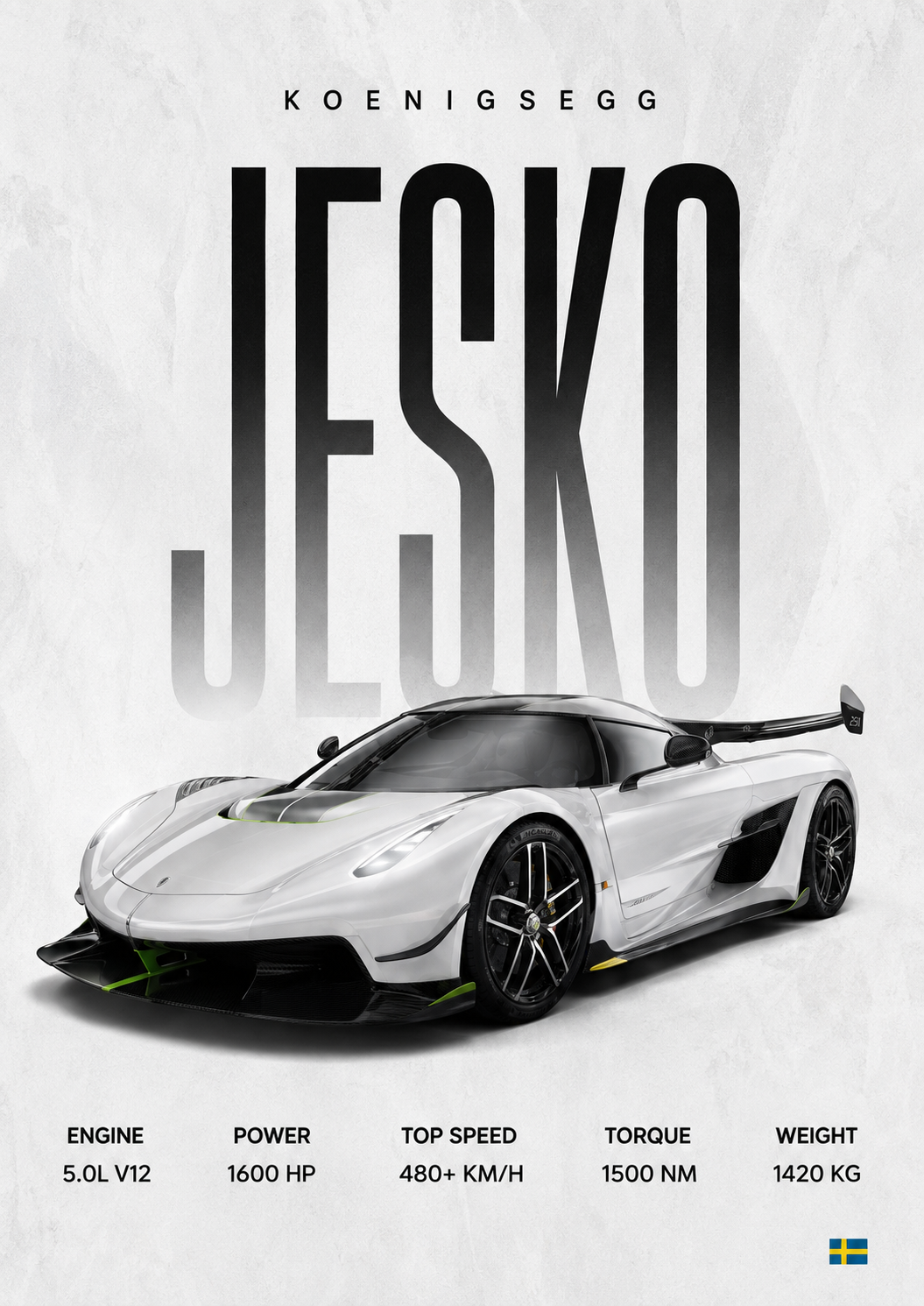 Koenigsegg Jesko Supercar Framed Poster