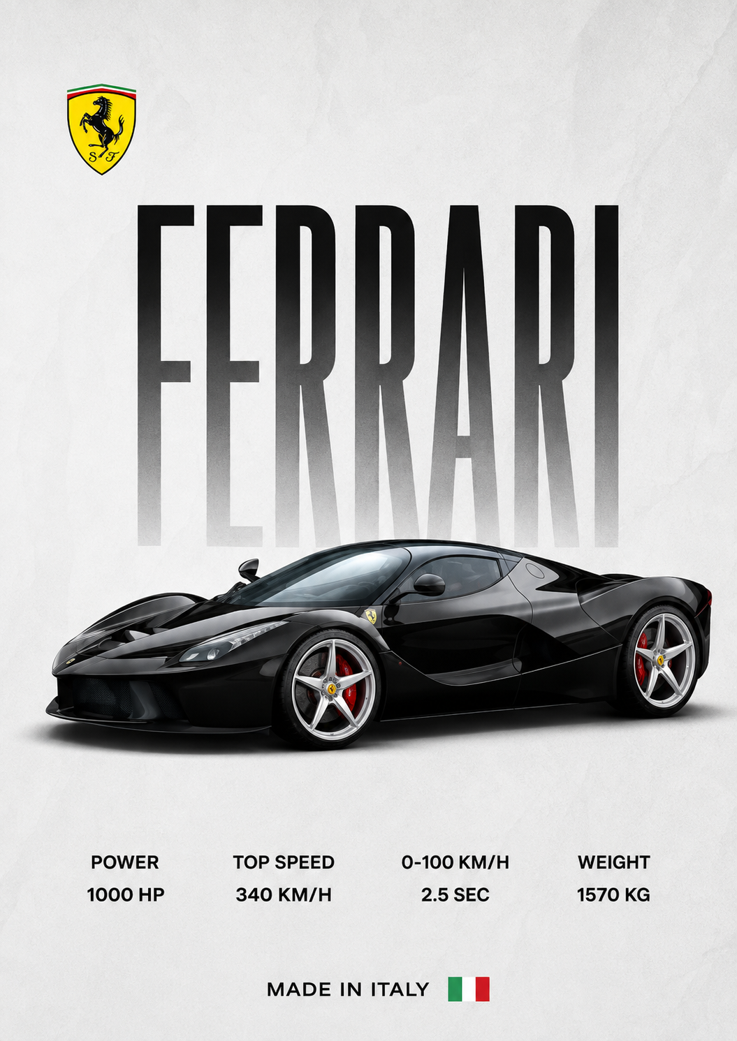 Ferrari LaFerrari Hypercar Framed Poster