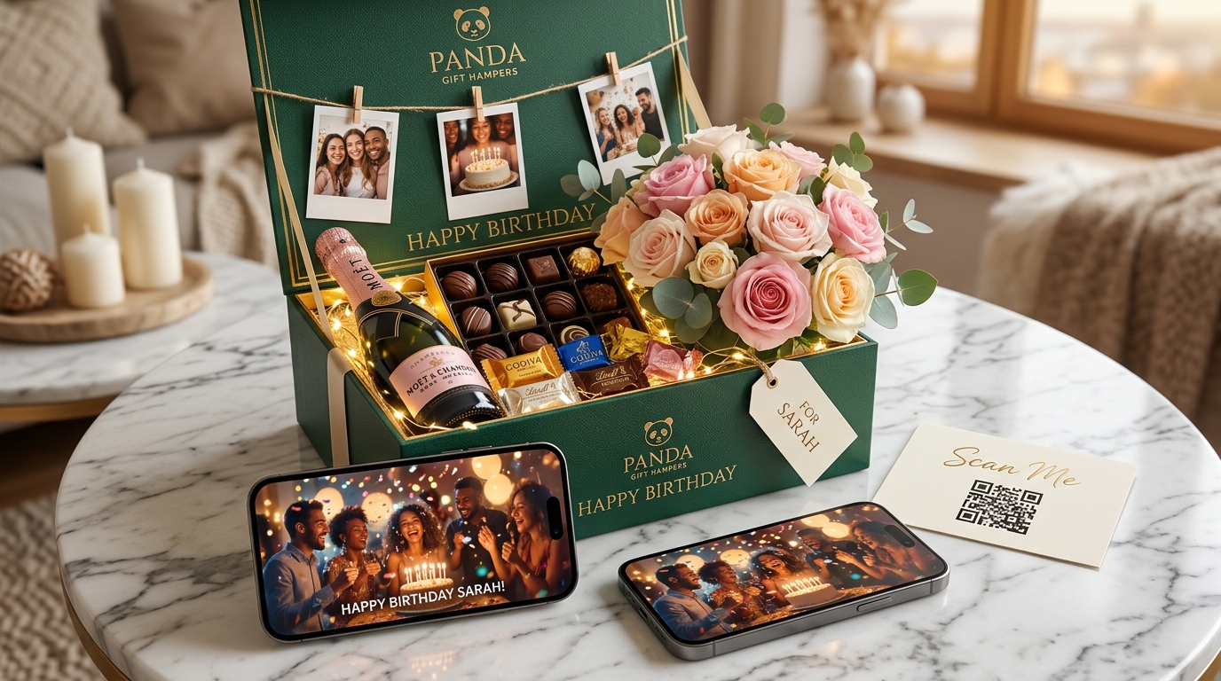 Birthday Hamper with Video QR Card & Smartphone