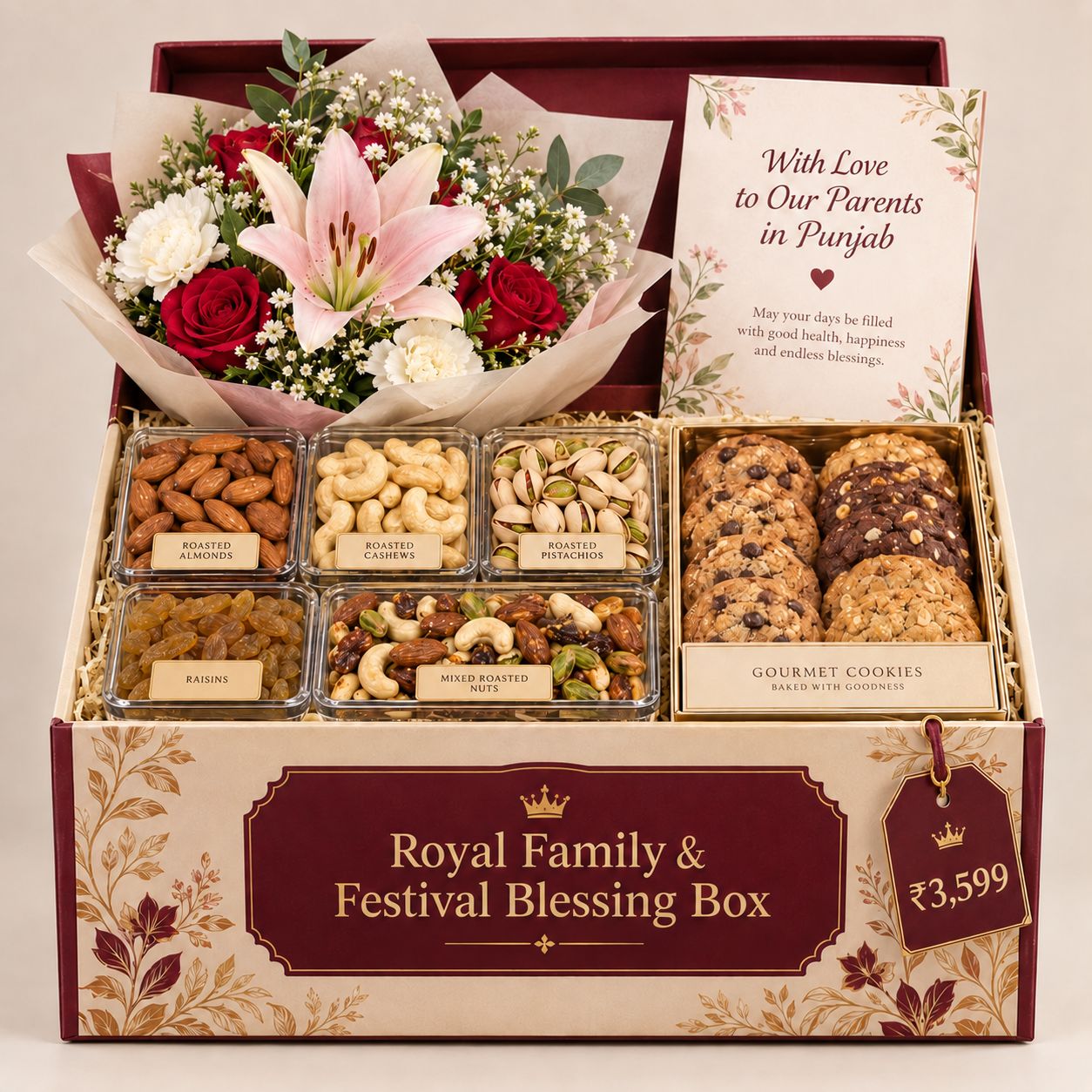 Royal Family & Festival Blessing Box - Panda Gift Hampers Kharar